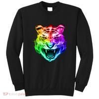 Head of Tiger Blazing in Spectrum Fire Sweatshirt thumb 0
