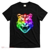 Head of Tiger Blazing in Spectrum Fire T-Shirt thumb 0