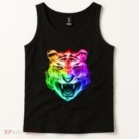 Head of Tiger Blazing in Spectrum Fire Tank Top thumb 2