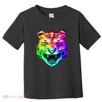 Head of Tiger Blazing in Spectrum Fire Toddler T-Shirt thumb 0