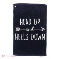 Head Up And Heels Down Golf Towel thumb 0