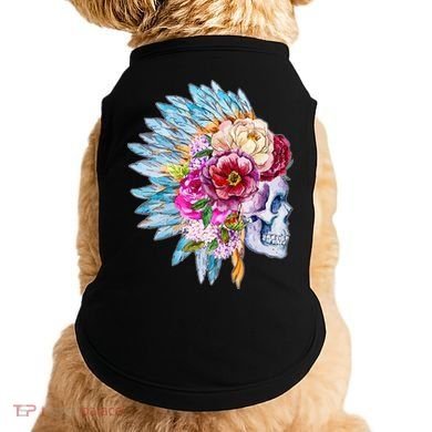 Headdress Floral Skull Doggie Tank