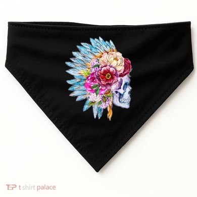 Headdress Floral Skull USA-Made Doggie Bandana