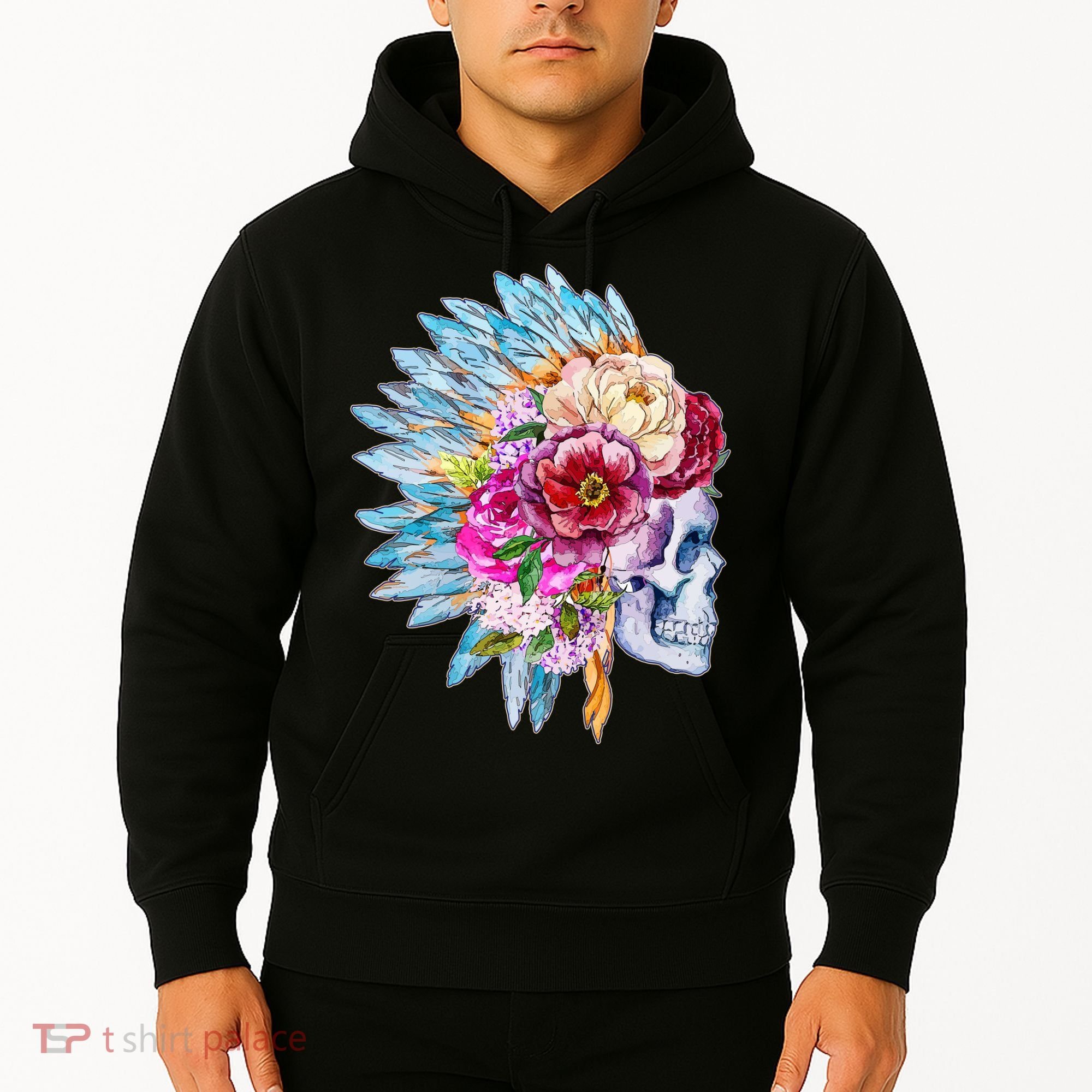 Headdress Floral Skull Hoodie