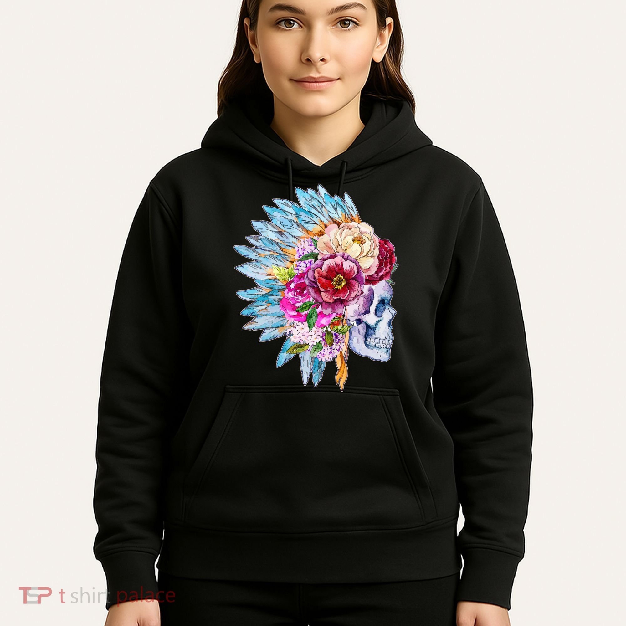 Headdress Floral Skull Hoodie