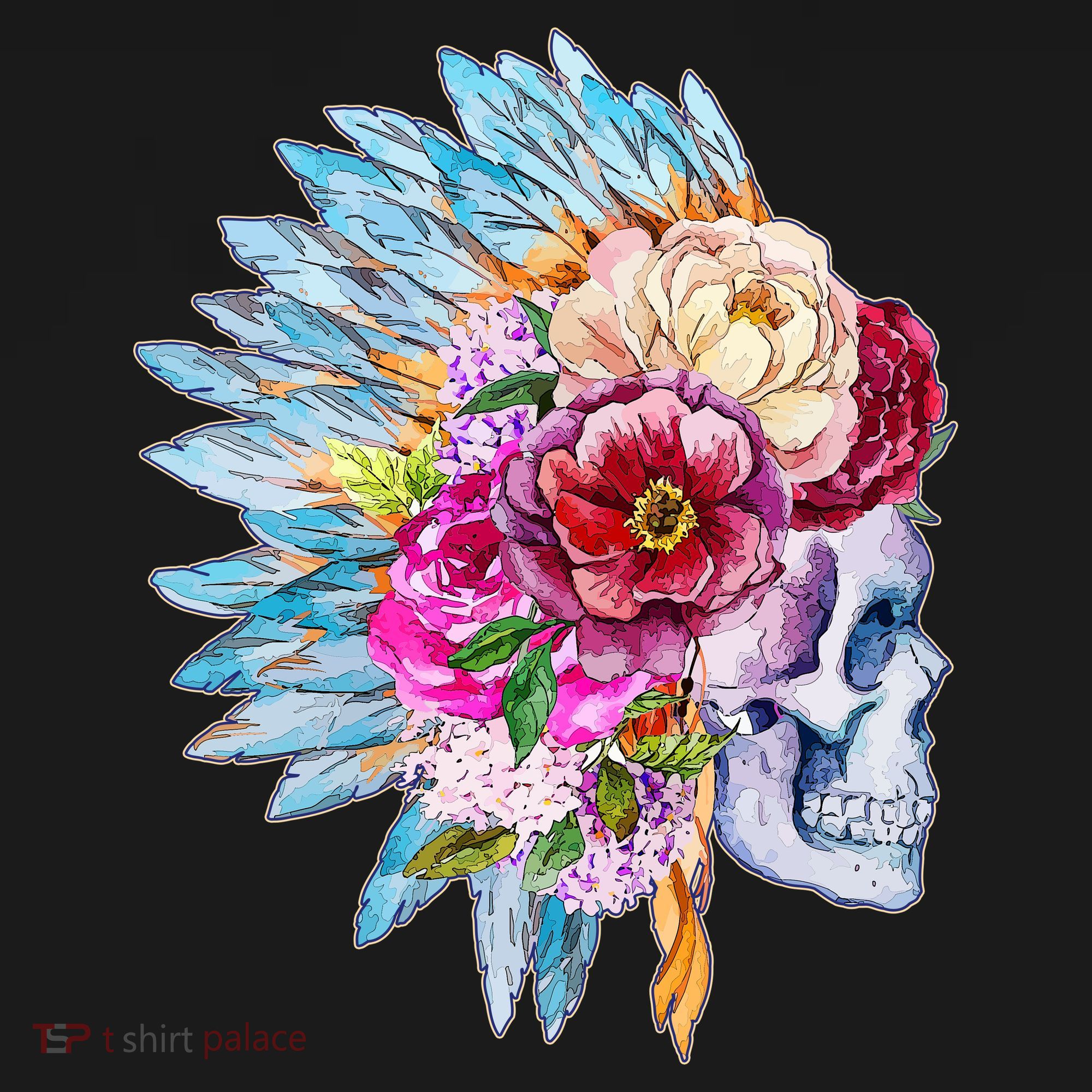 Headdress Floral Skull Sweatshirt
