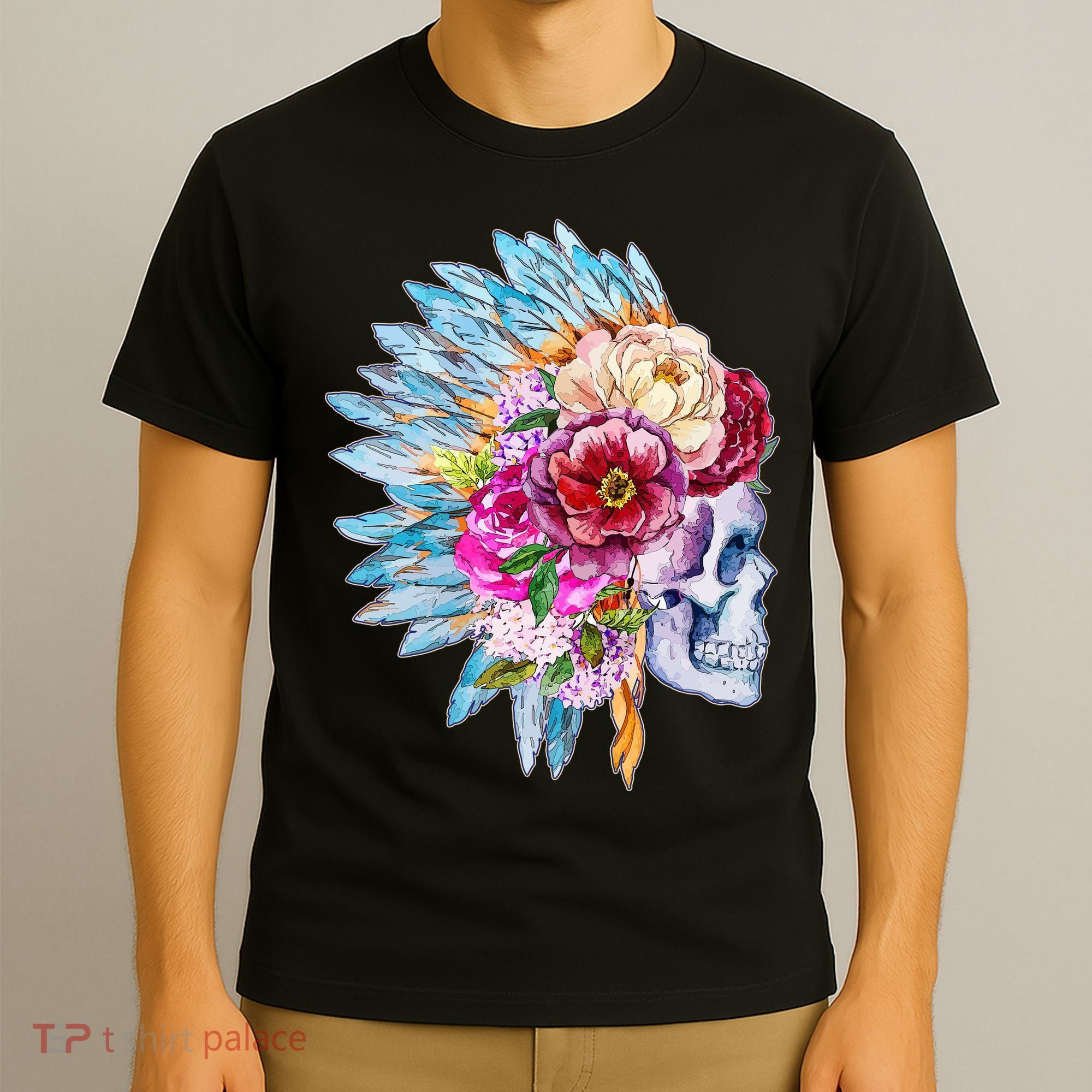 Headdress Floral Skull T-Shirt