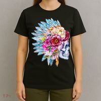 Headdress Floral Skull T-Shirt thumb 4