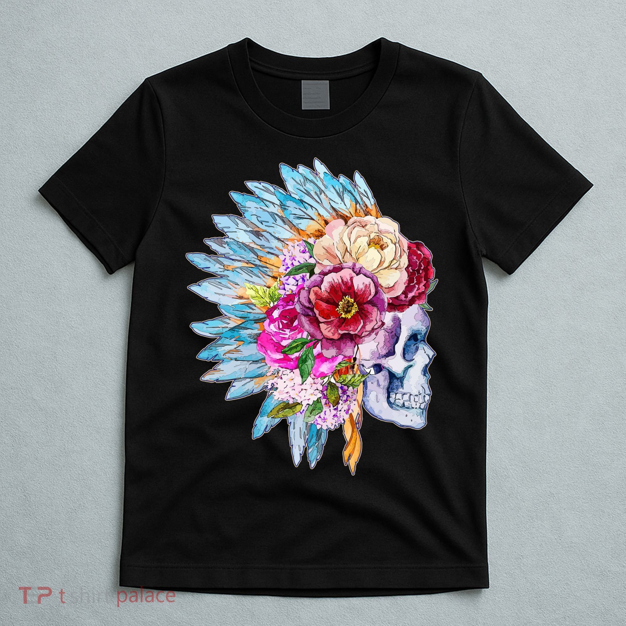 Headdress Floral Skull T-Shirt