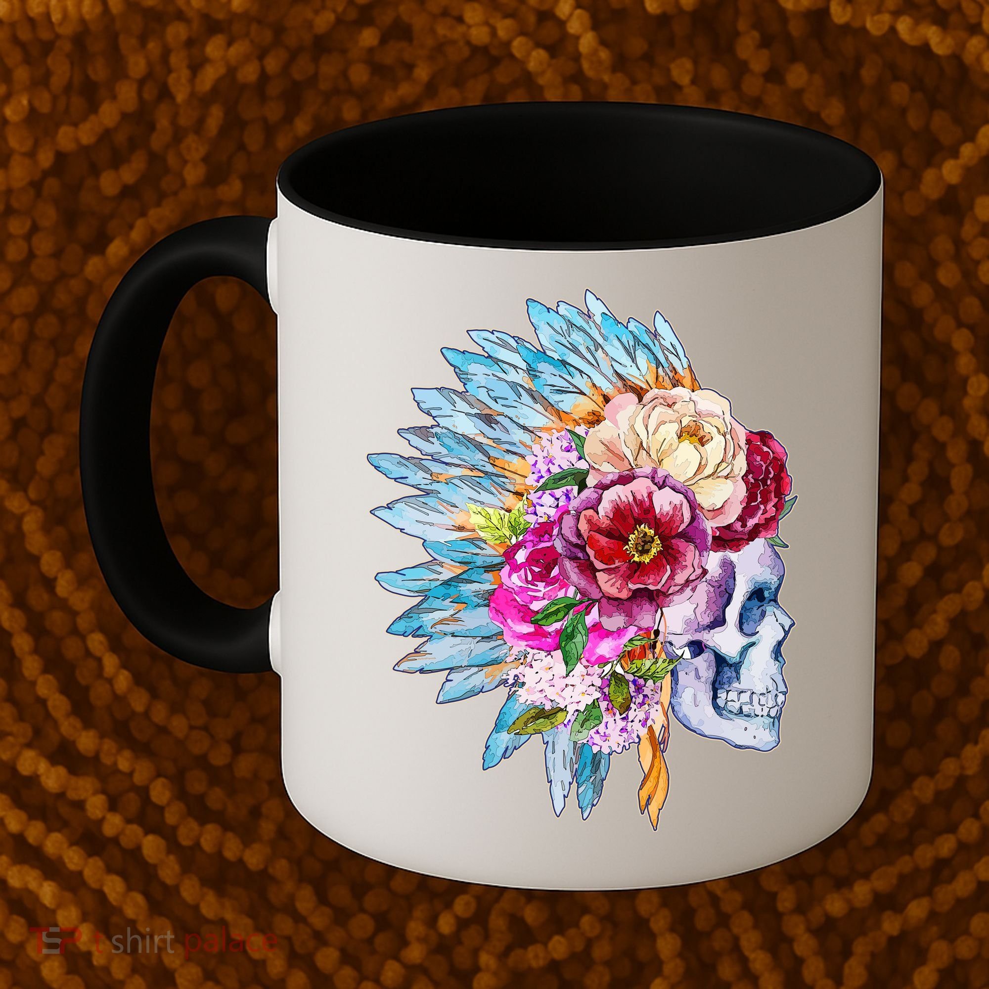 Headdress Floral Skull Coffee Mug