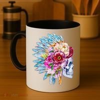 Headdress Floral Skull Coffee Mug thumb 4