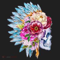 Headdress Floral Skull Beanie thumb 2