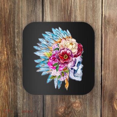 Headdress Floral Skull Coaster