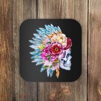 Headdress Floral Skull Coaster thumb 0