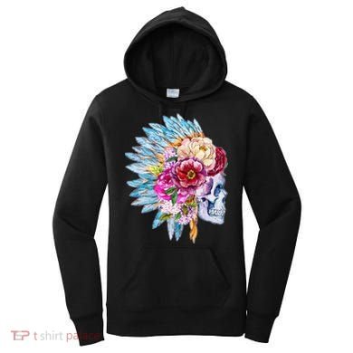 Headdress Floral Skull Women's Hoodie