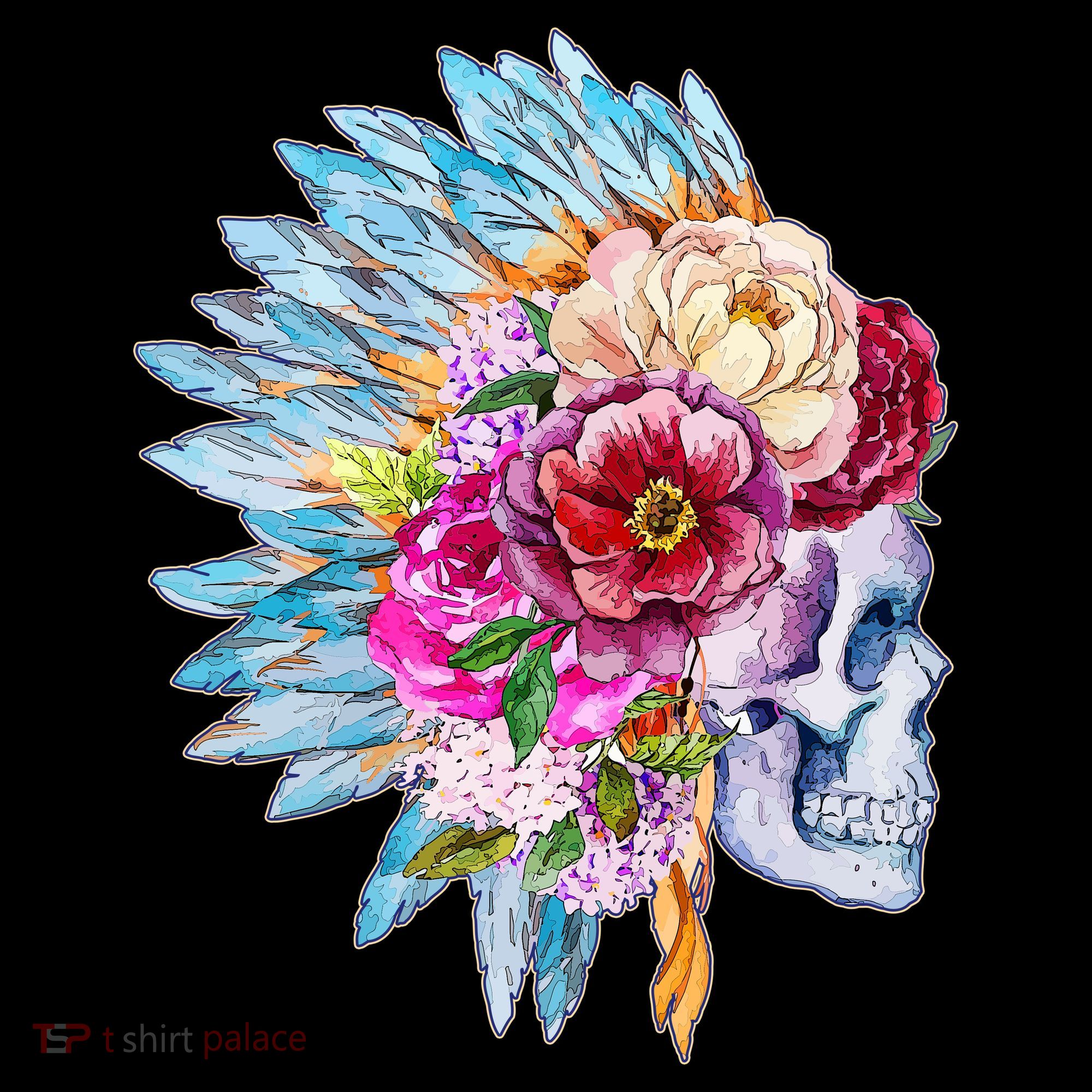 Headdress Floral Skull Women's Hoodie