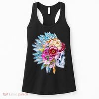 Headdress Floral Skull Women's Tank Top thumb 0