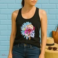 Headdress Floral Skull Women's Tank Top thumb 2