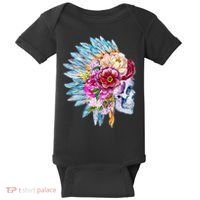 Headdress Floral Skull Baby Bodysuit thumb 0
