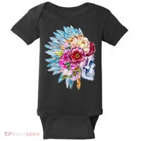 Headdress Floral Skull Baby Bodysuit thumb 0