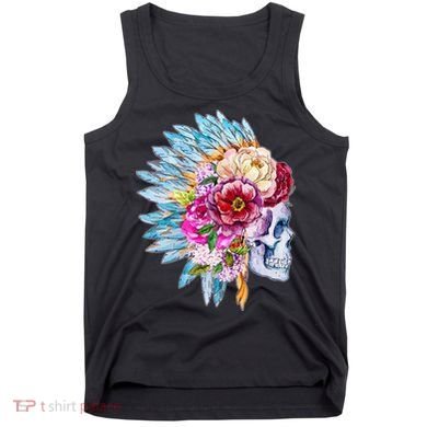 Headdress Floral Skull Tank Top