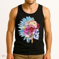 Headdress Floral Skull Tank Top thumb 3