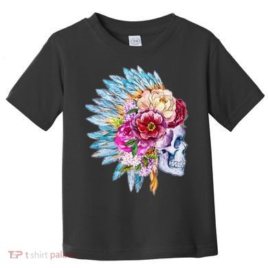 Headdress Floral Skull Toddler T-Shirt