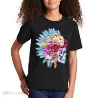 Headdress Floral Skull Kids T-Shirt thumb 2