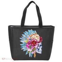 Headdress Floral Skull Tote Bag thumb 0
