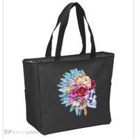 Headdress Floral Skull Tote Bag thumb 2