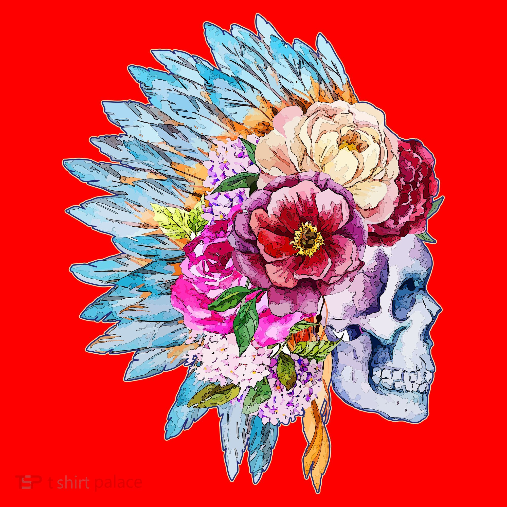 Headdress Floral Skull Santa Hat