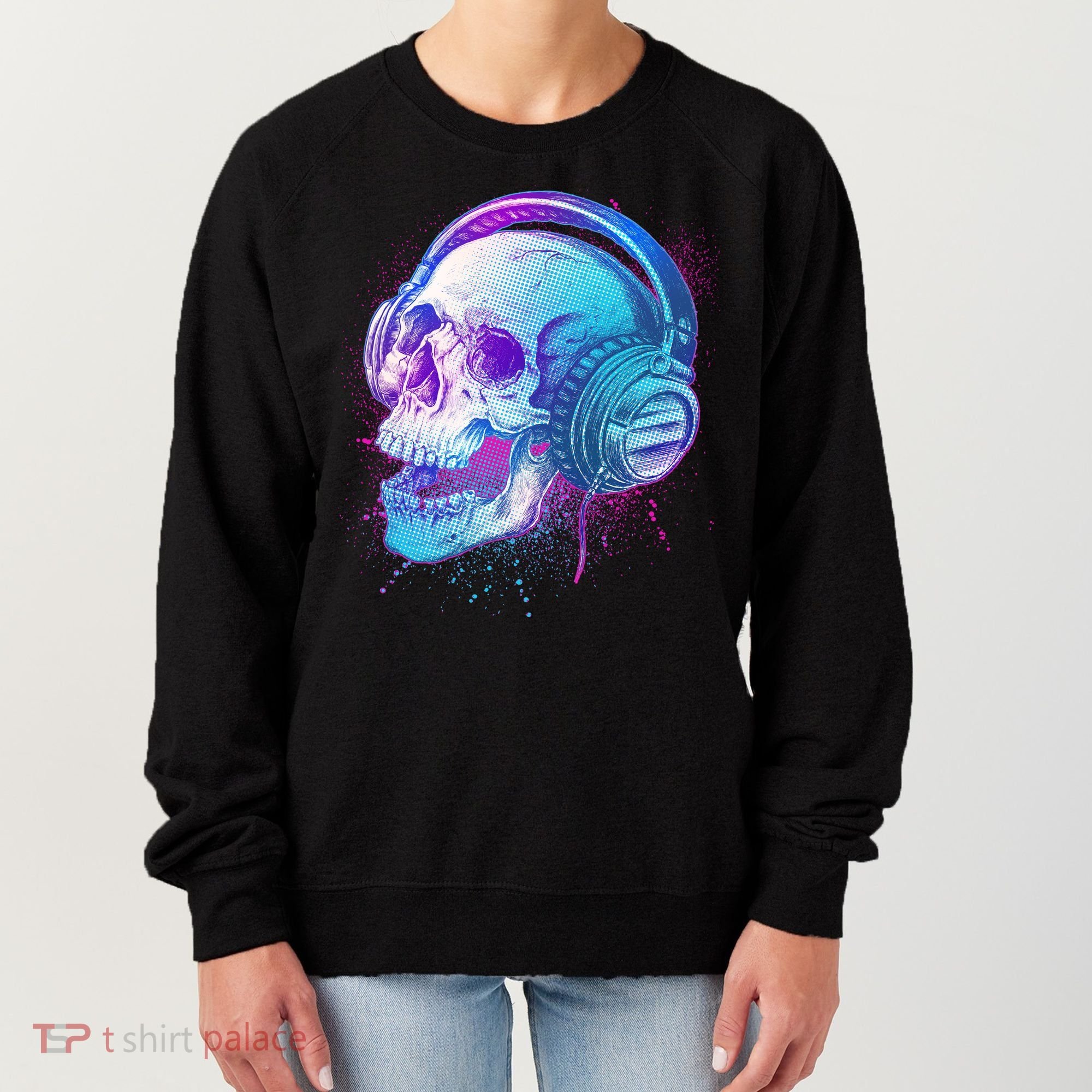 Headphones Music Lover Skull Women's Sweatshirt