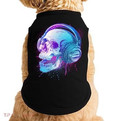 Headphones Music Lover Skull Doggie Tank