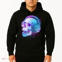 Headphones Music Lover Skull Hoodie thumb 2
