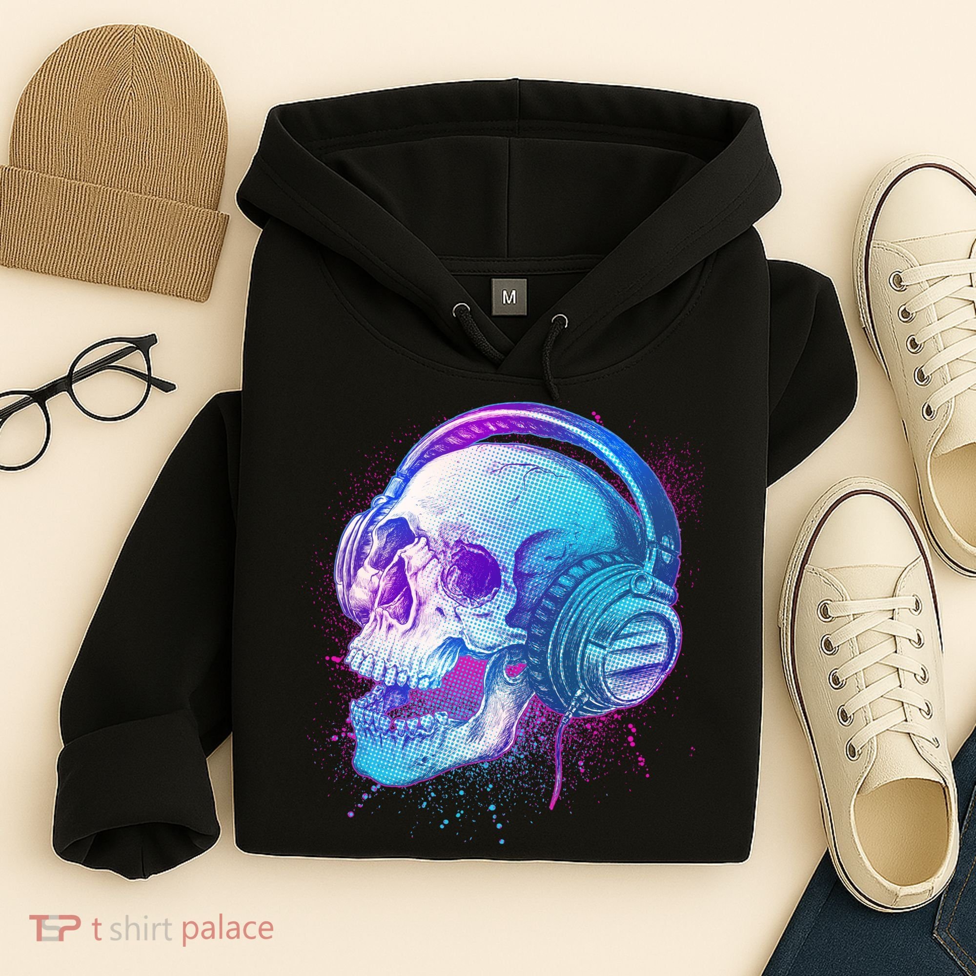 Headphones Music Lover Skull Hoodie