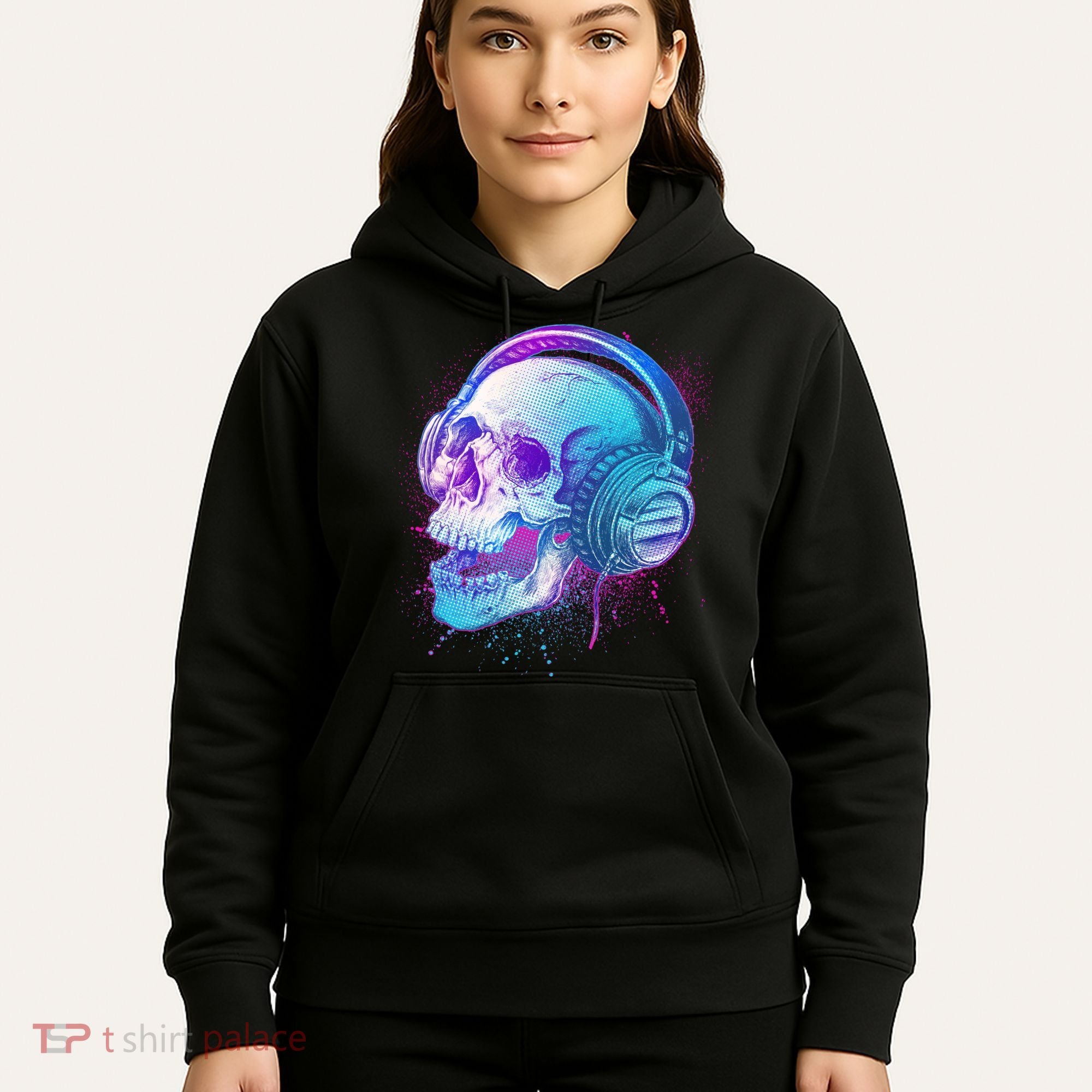 Headphones Music Lover Skull Hoodie