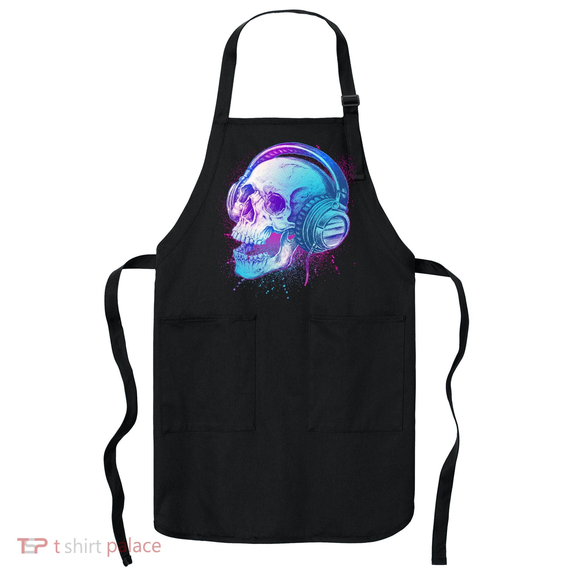 Headphones Music Lover Skull Apron