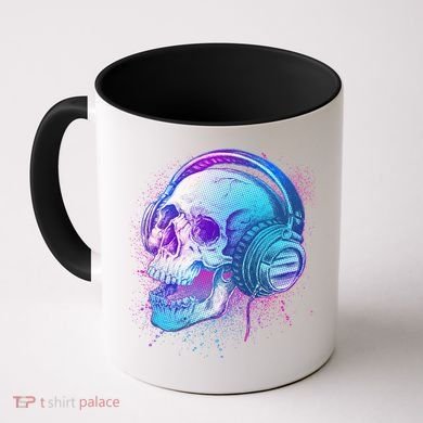Headphones Music Lover Skull Coffee Mug