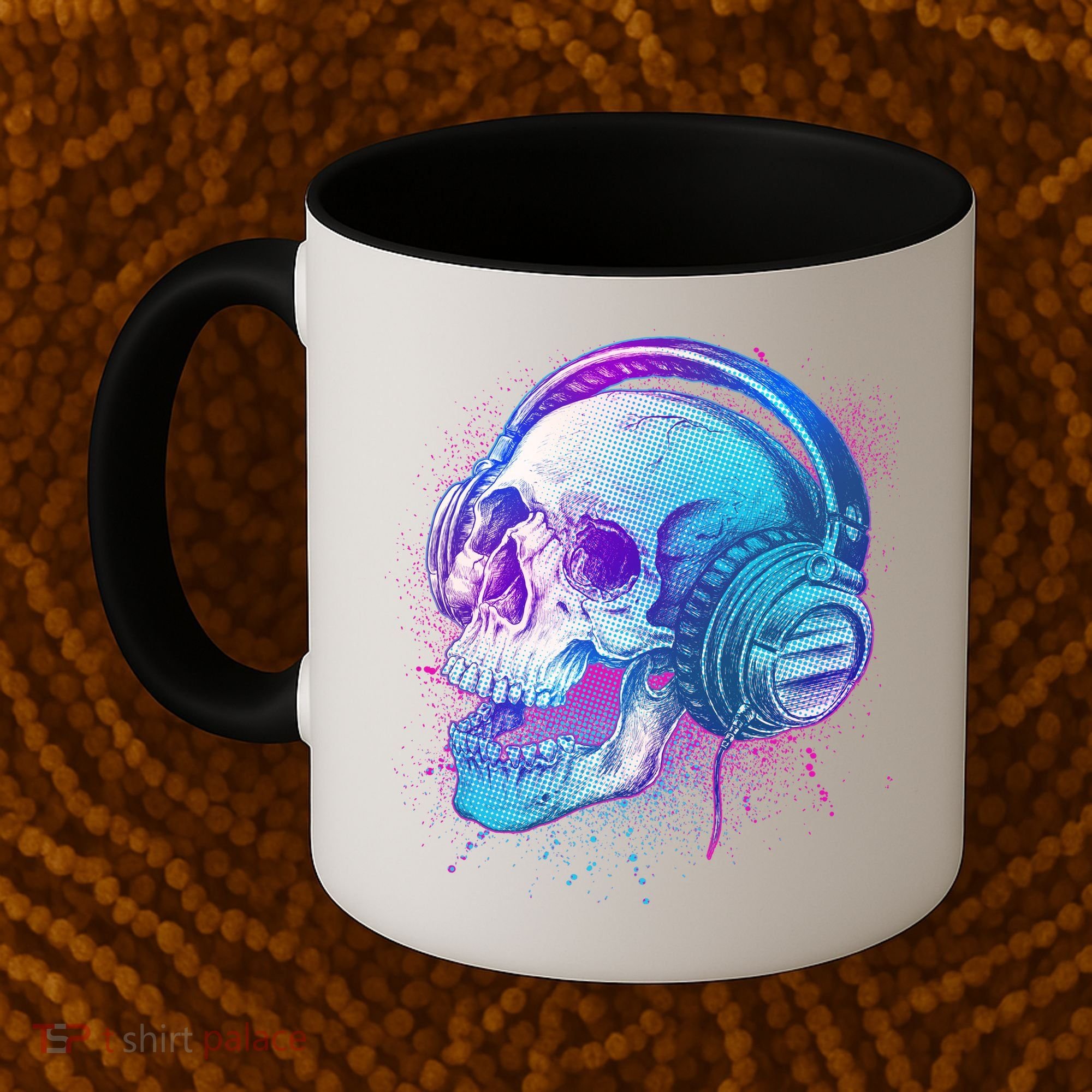 Headphones Music Lover Skull Coffee Mug