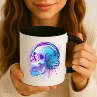 Headphones Music Lover Skull Coffee Mug thumb 3