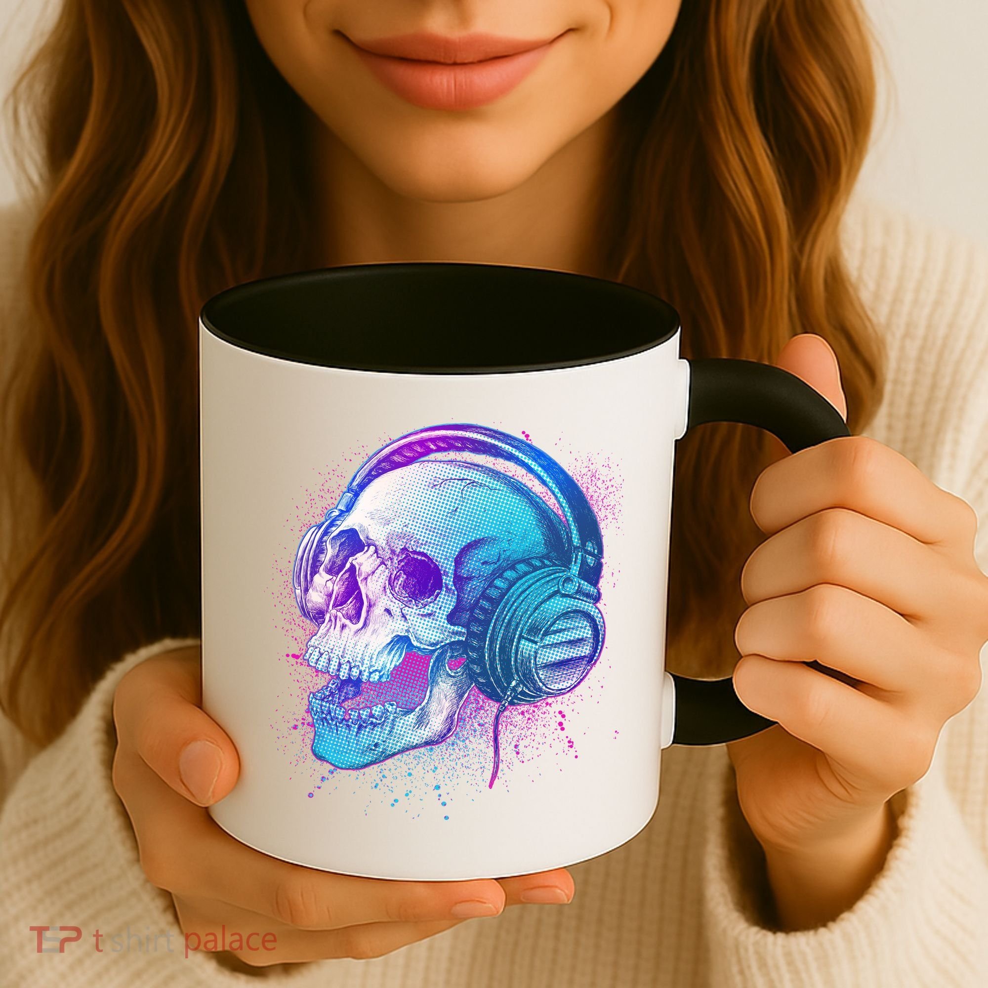 Headphones Music Lover Skull Coffee Mug