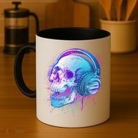 Headphones Music Lover Skull Coffee Mug thumb 4