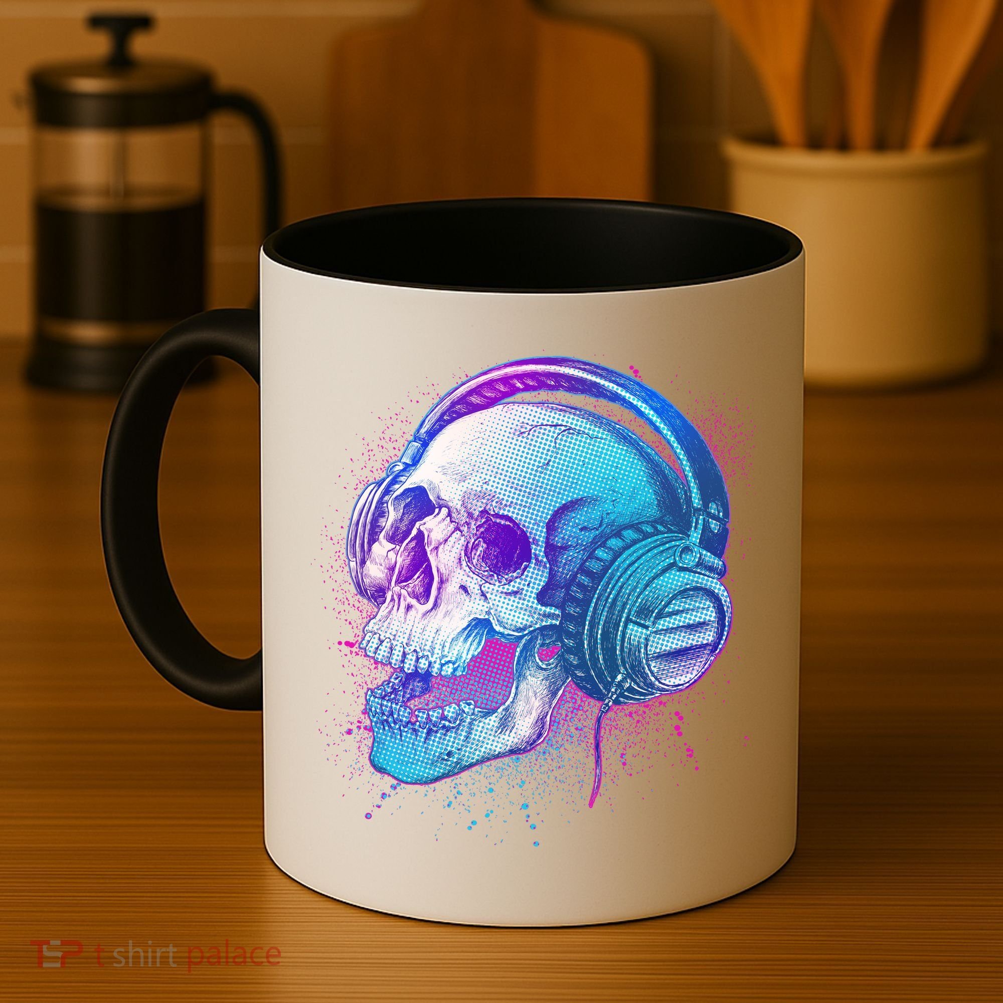 Headphones Music Lover Skull Coffee Mug