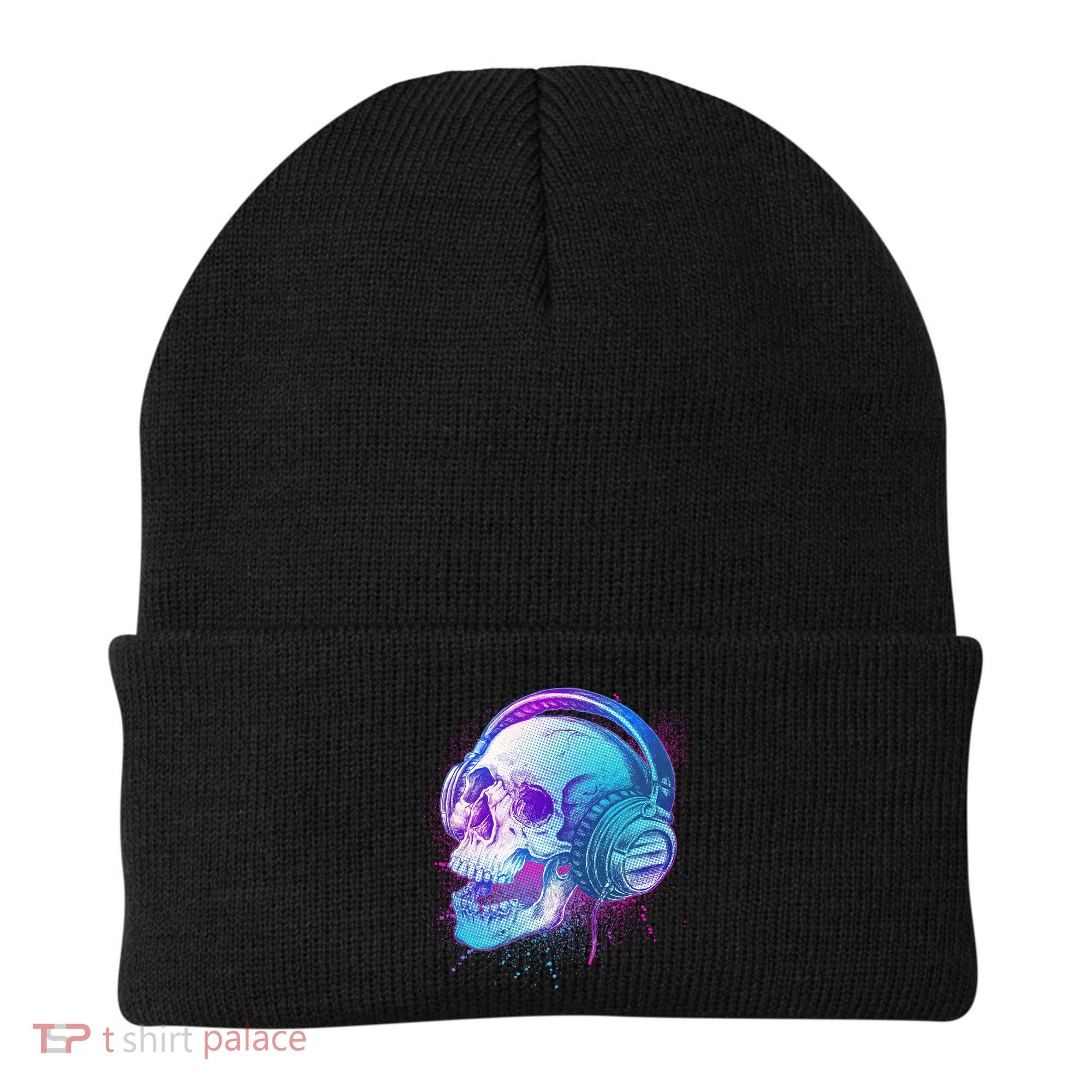 Headphones Music Lover Skull Beanie