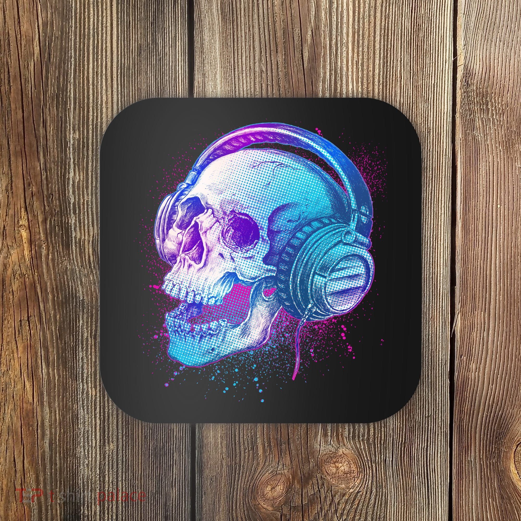 Headphones Music Lover Skull Coaster