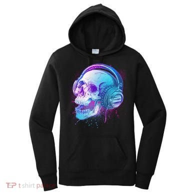 Headphones Music Lover Skull Women's Hoodie