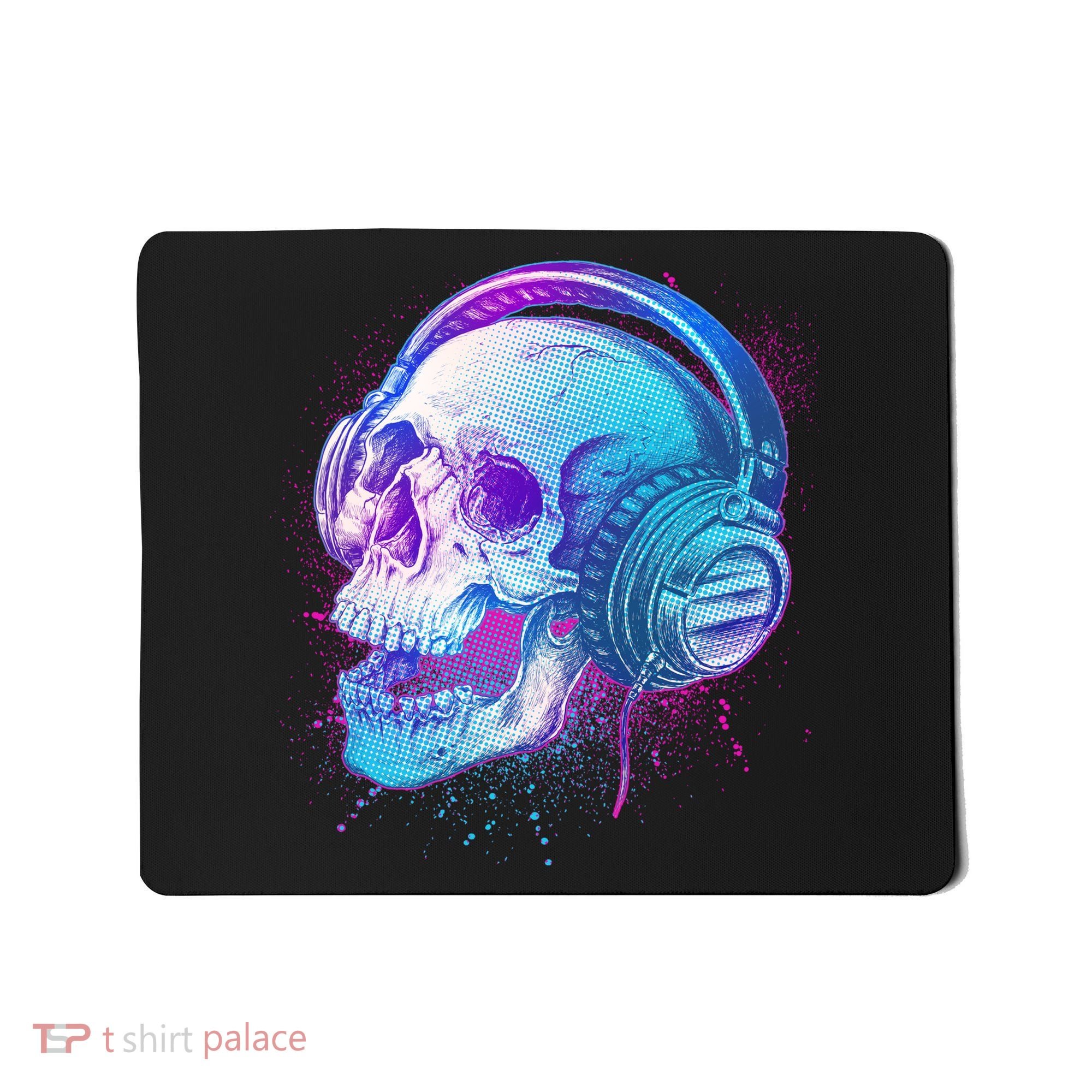 Headphones Music Lover Skull Mousepad