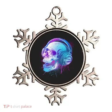 Headphones Music Lover Skull Ornament