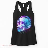 Headphones Music Lover Skull Women's Tank Top thumb 0