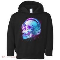 Headphones Music Lover Skull Toddler Hoodie thumb 0